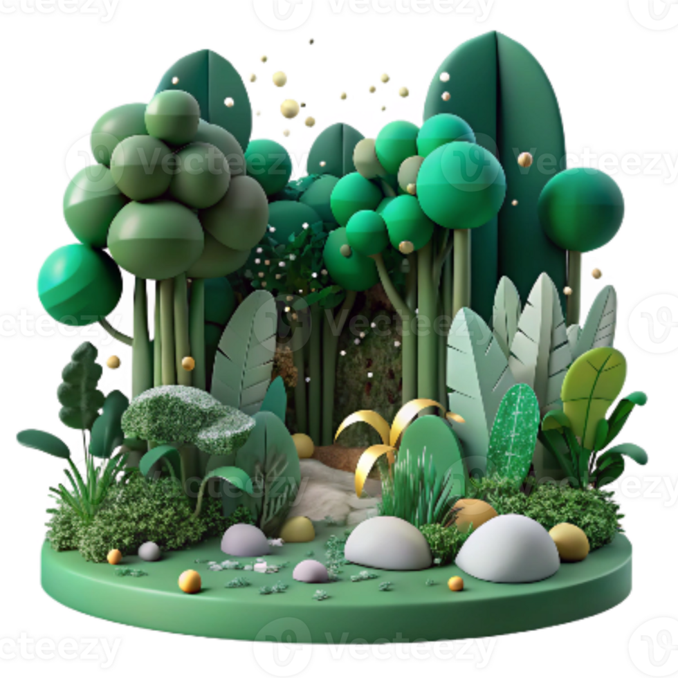 beautiful minimalist Forest Undergrowth Lush Vegetation Cutout Dark Green genuine png