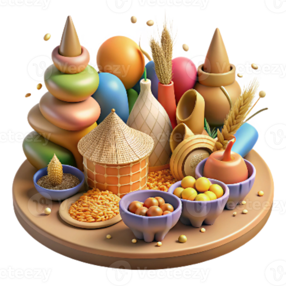 serene contemporary Community Sharing Food at Picnic Table Isolated professional png