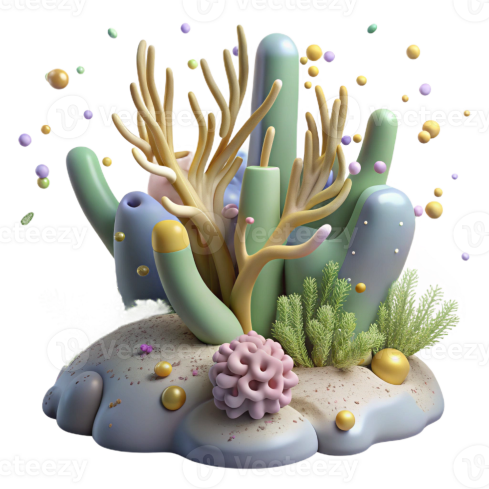 extraordinary rustic Dying Kelp Forest Due to Pollution Side View Isolated premium png
