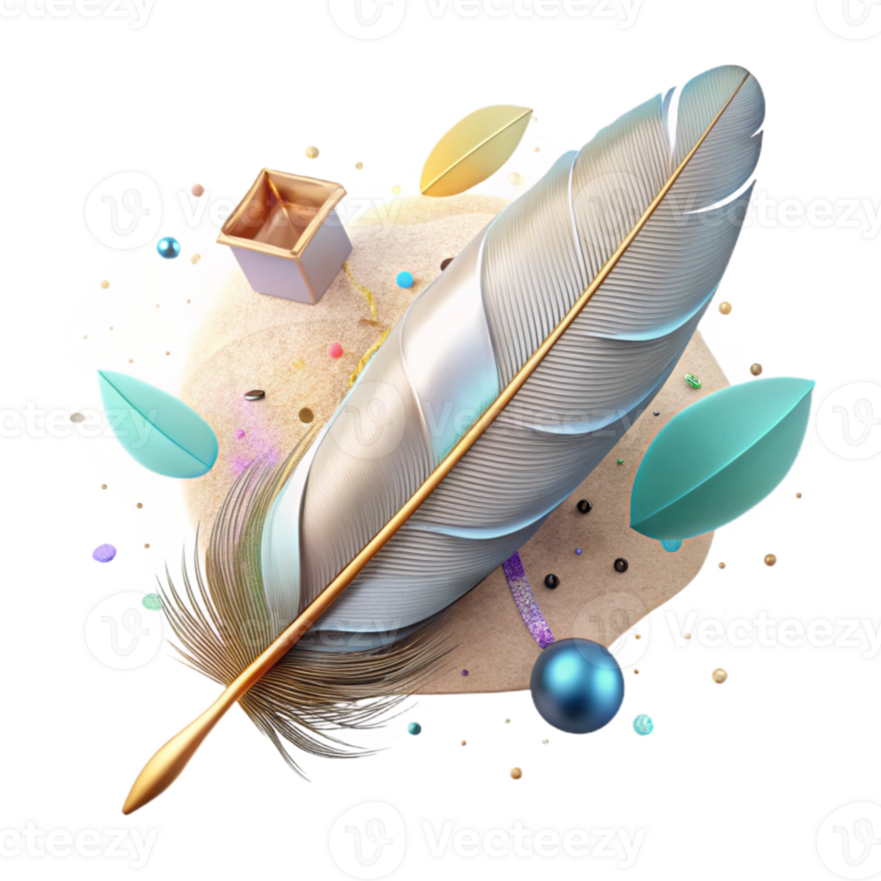 magnificent contemporary Bird Feather with Transparent Background Cutout high quality png