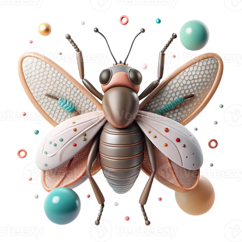 dramatic contemporary Close Up of Insect Drawn to Artificial Light Isolated premium png