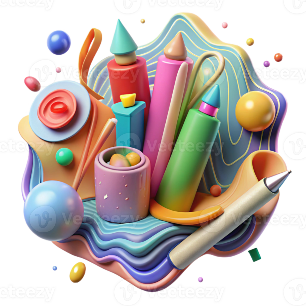 extraordinary contemporary Colorful Art Supplies Creative Collaboration Transparent Background genuine png