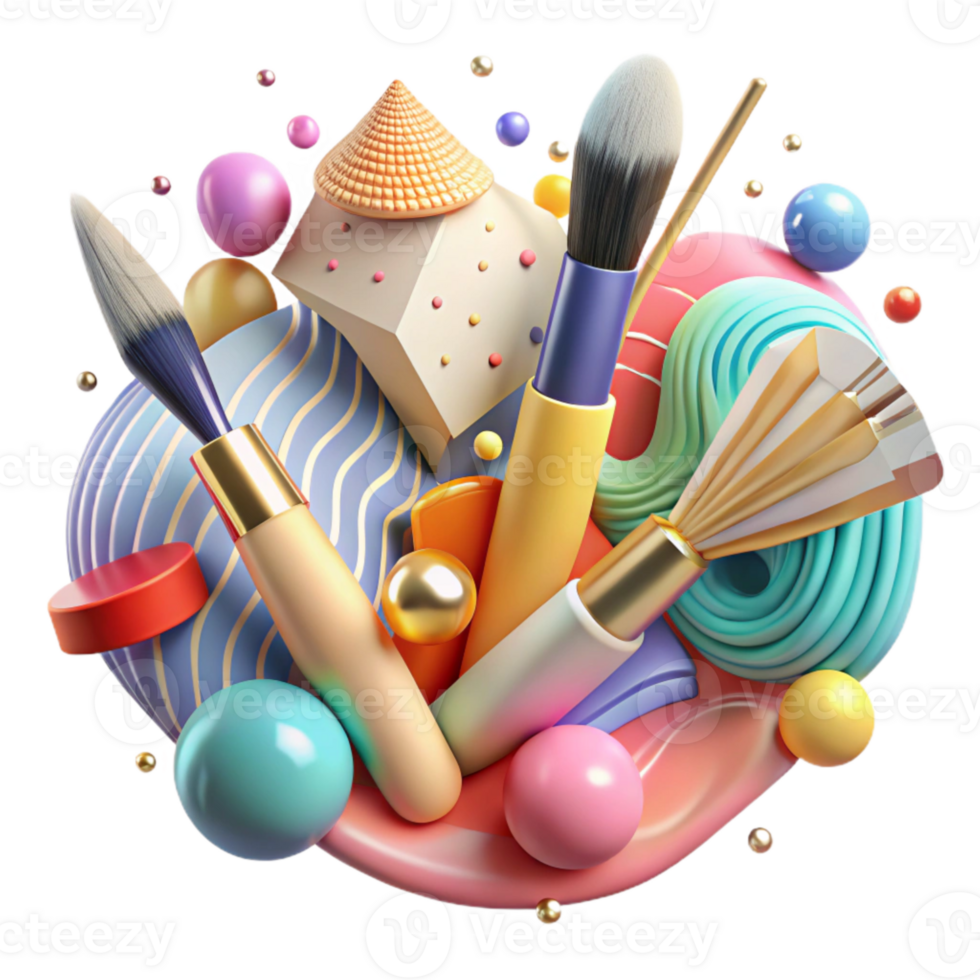 elegant classic Colorful Brushes Creative Art Collaboration Transparent Background professional png