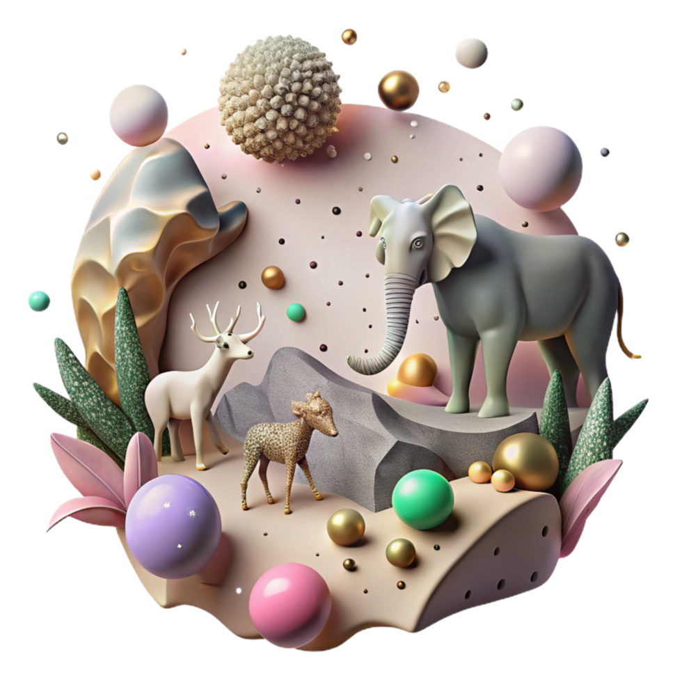 dramatic classic Endangered Species Due to Habitat Loss Isolated Muted Colors original png
