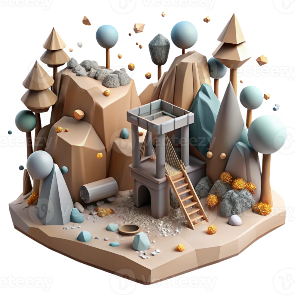 elegant rustic Destroyed Trees Mining Site Cutout Stark Lighting professional png