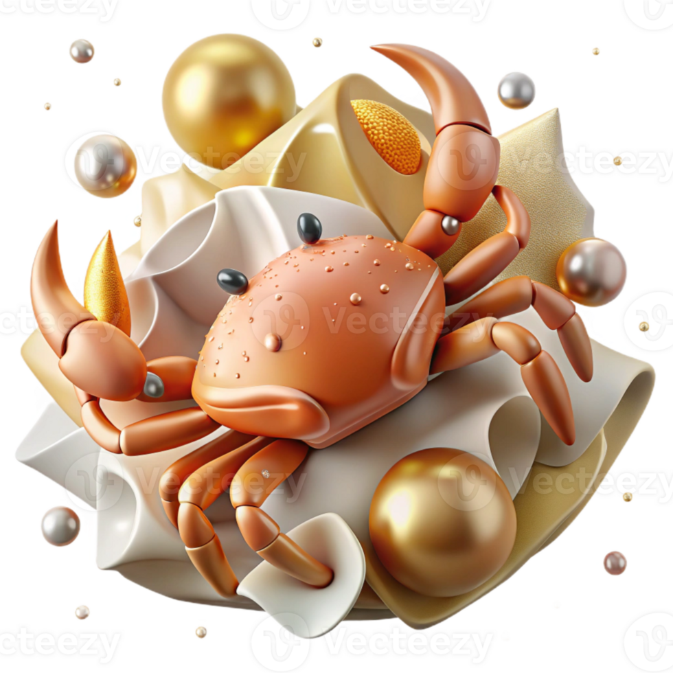 elegant traditional Crab Isolated Element Realistic Texture Top View png