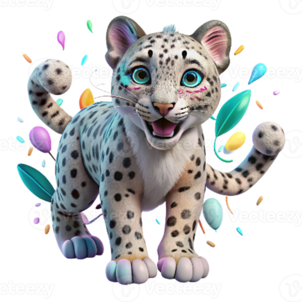 elegant modern Drone Footage of Snow Leopard Cub Isolated high quality png