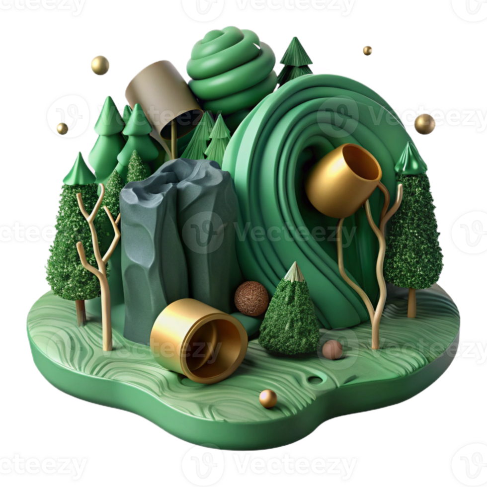 elegant artistic Felled Tree Deforestation Impact Isolated high resolution png