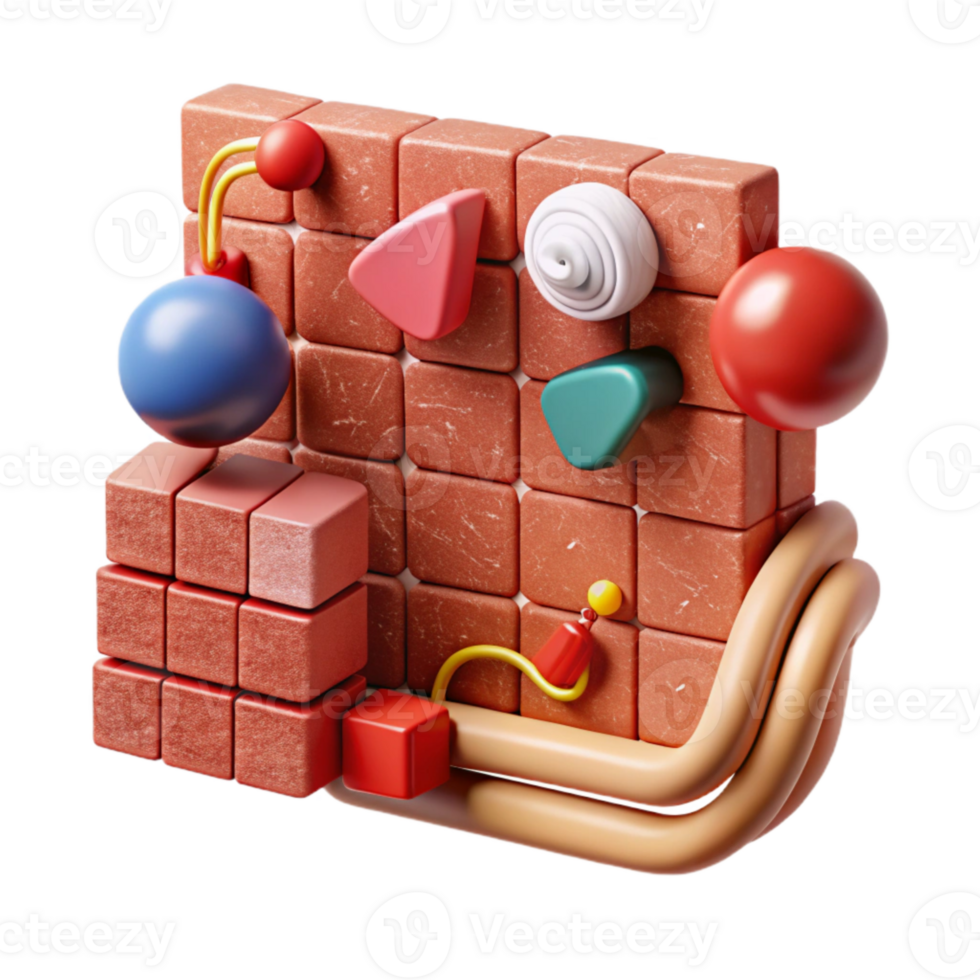 beautiful artistic Brick Red Brand Strategy Diagram with Graphs Transparent Background authentic png