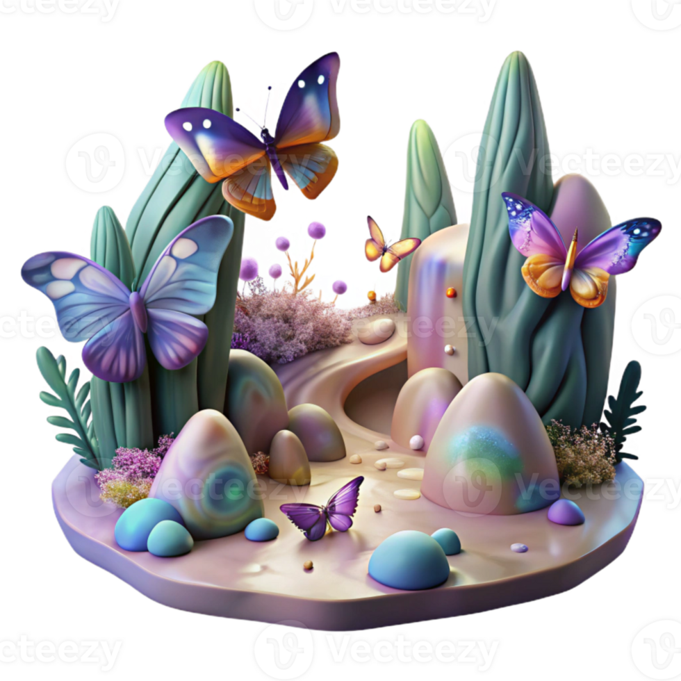 dramatic abstract Forest Clearing Butterflies Transparent professional png