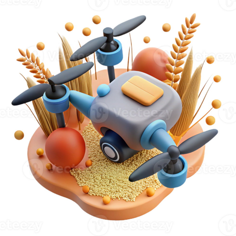 extraordinary creative Drone Monitoring Crops Top View Cutout high quality png