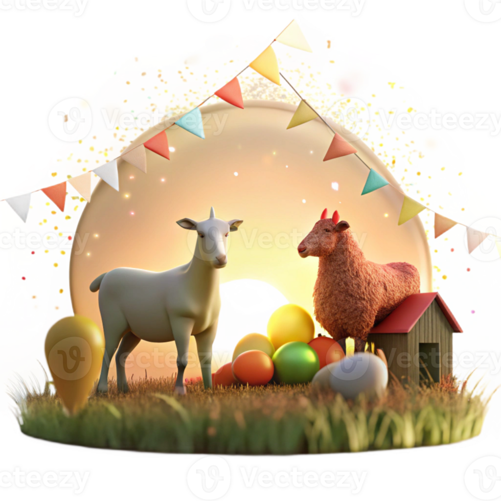 elegant minimalist Farm Animals Silhouette Sunset View Cutout Transparent Background professional png