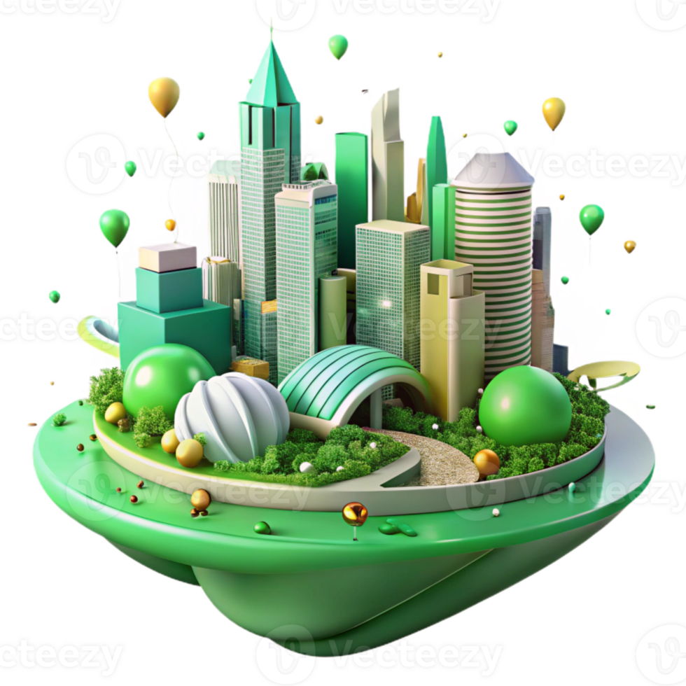 elegant vintage Cityscape with Green Spaces Transparent original png