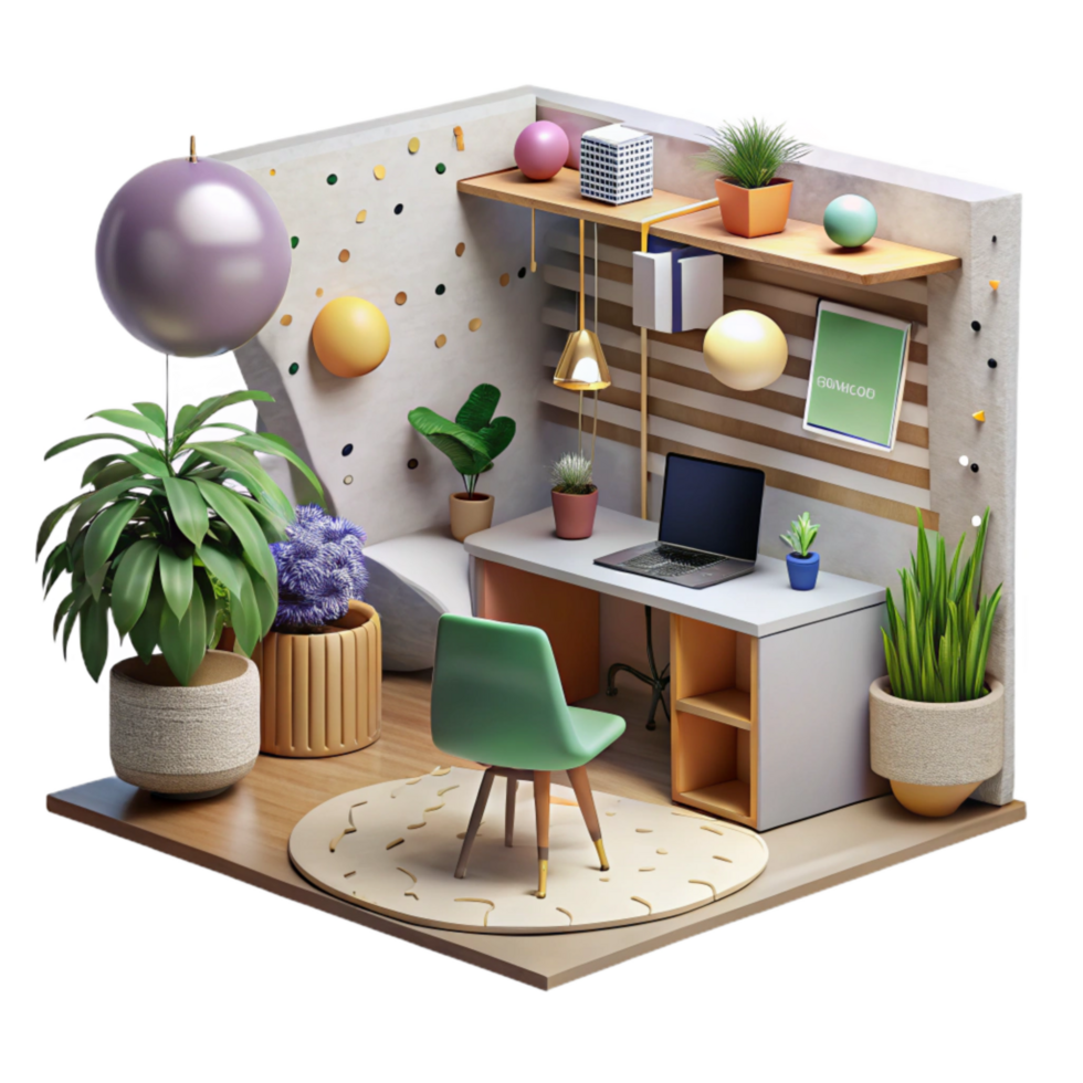 extraordinary rustic Eco Friendly Office Space Interior Cutout detailed png