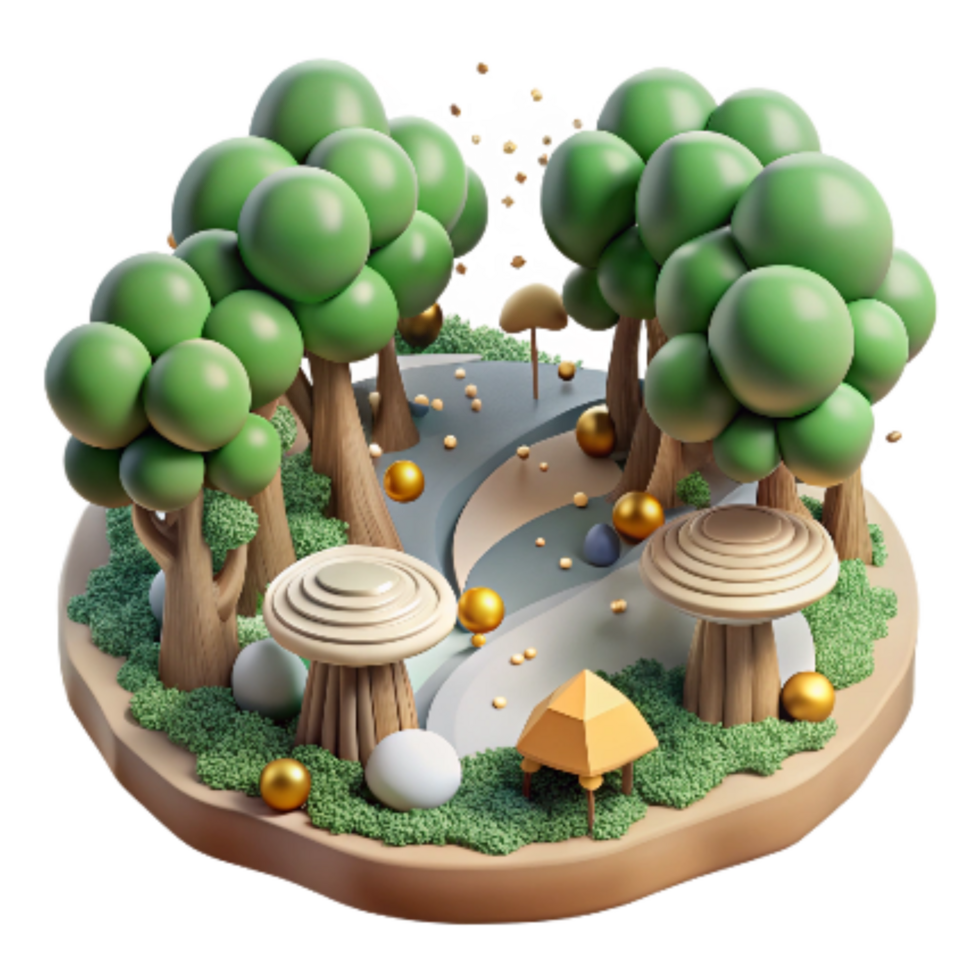 elegant rustic Forest Canopy Top View Transparent Background Cutout exclusive png