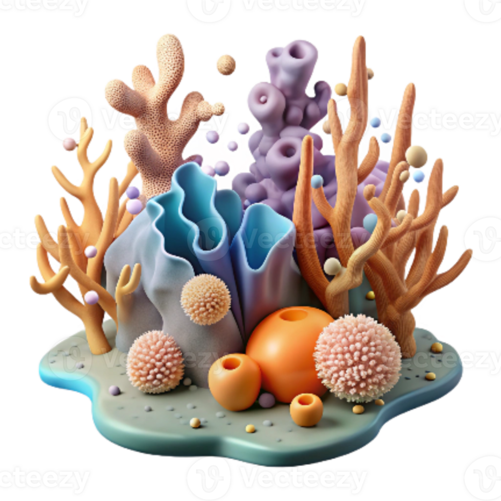 vibrant creative Dead Coral Cutout Underwater Scene high resolution png