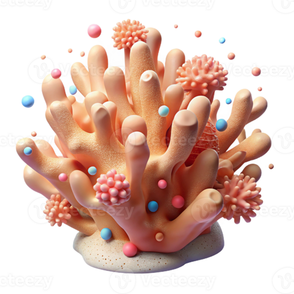 extraordinary rustic Dying Coral From Chemical Pollution Side View Isolated high resolution png