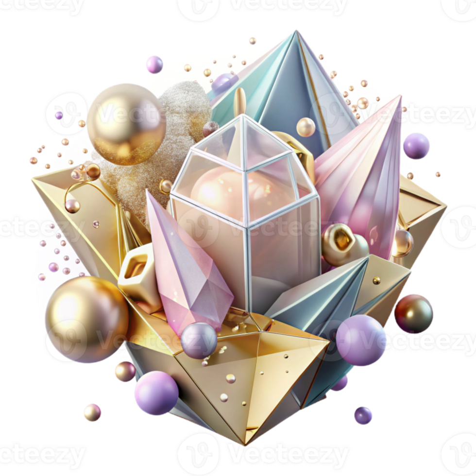 stunning abstract Abstract Crystal Structure Cutout Transparent Background premium png