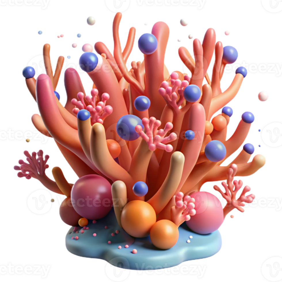 vibrant rustic Coral Reef Isolated Element with Starfish Detail authentic png