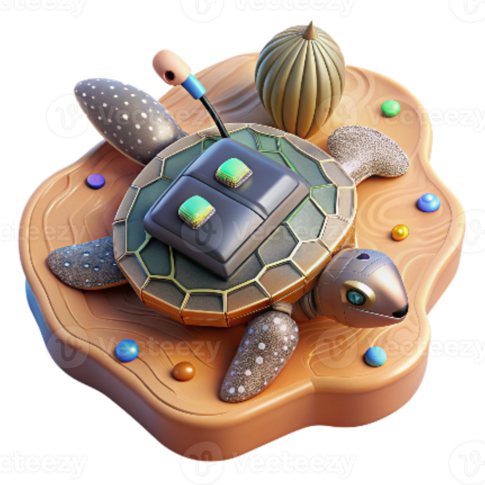 stunning traditional Ai Enhanced Tracking Device on Sea Turtle Shell Waterproof Design Cutout original png