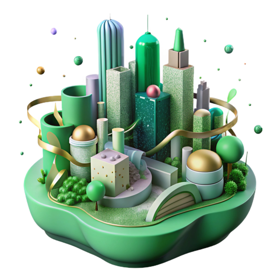 magnificent traditional Cityscape with Green Spaces Transparent high quality png