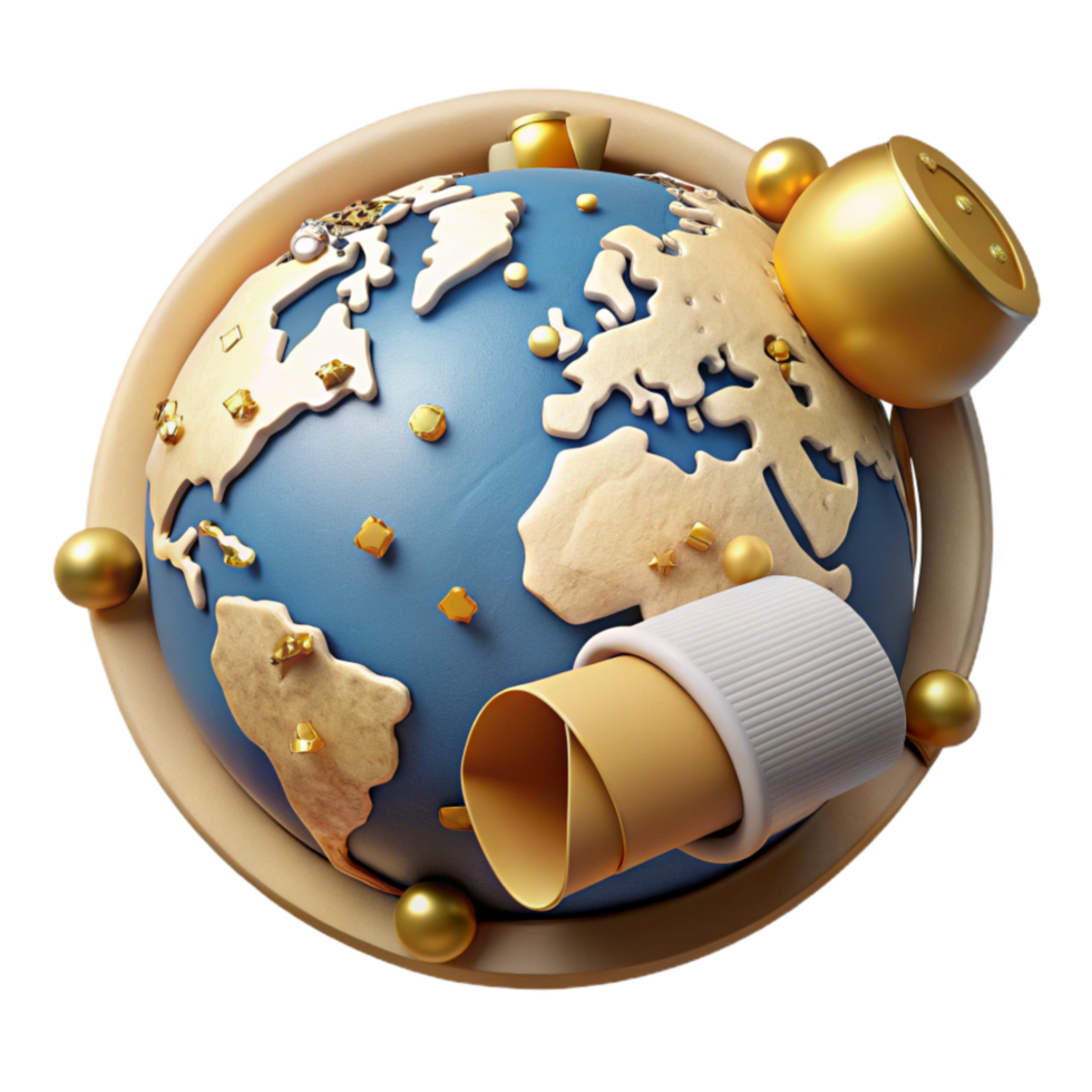 beautiful abstract Antique Map of the World Historical Detail Isolated detailed png