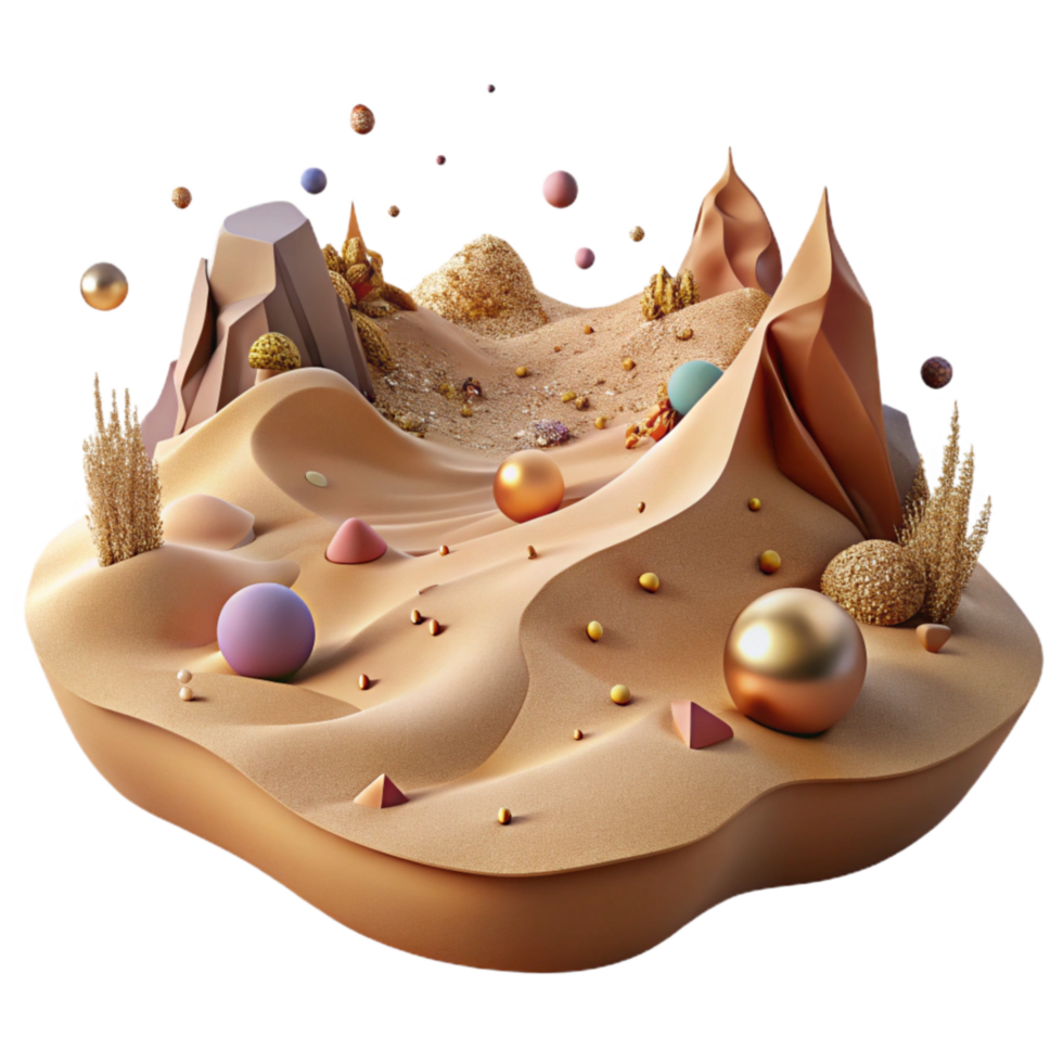 impressive creative Desert Landscape Sand Dunes Aerial View Isolated Element high resolution png