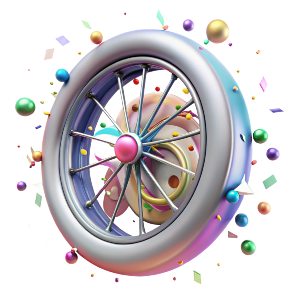 serene artistic Bicycle Wheel Close Up Transparent Element authentic png