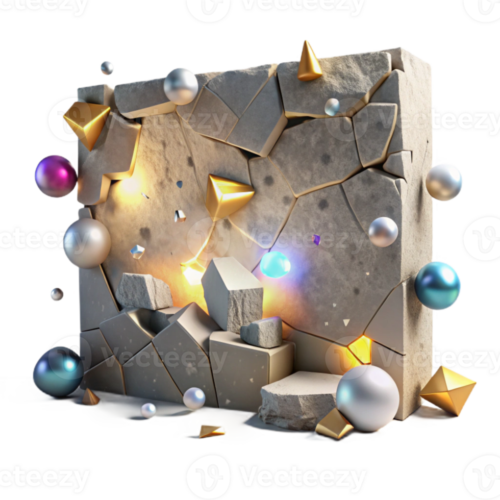 impressive creative Cracked Wall with Light Shining Through with Transparent Background genuine png