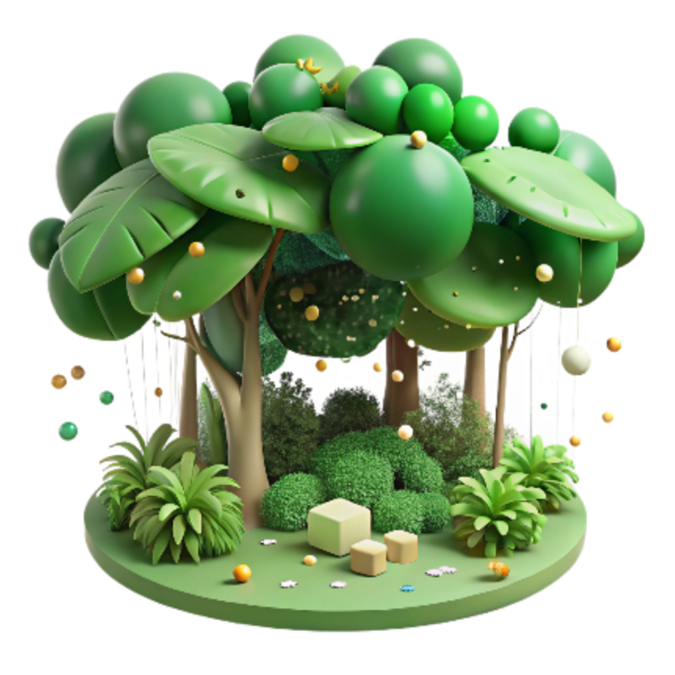magnificent vintage Forest Canopy Top View Transparent Background Cutout professional png