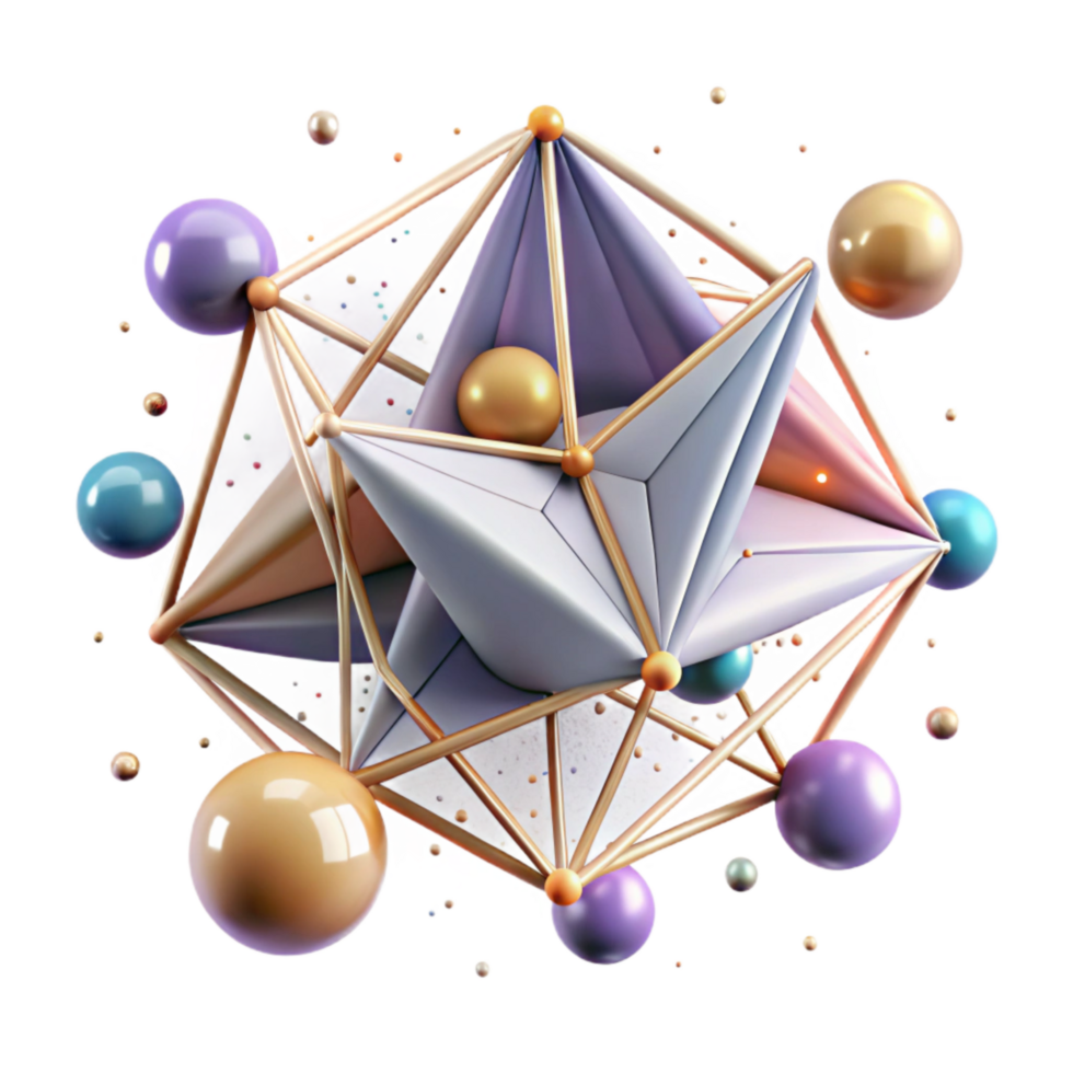 stunning rustic Connected Triangles Network Collaboration Isolated Element premium png