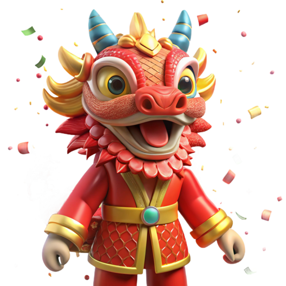 beautiful rustic Chinese New Year Dragon Costume Intricate Design premium png