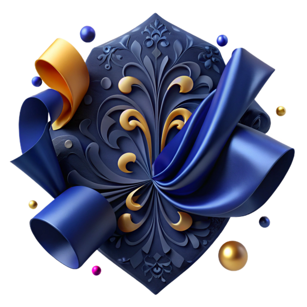 dramatic rustic Dark Blue Damask Pattern Transparent Background exclusive png