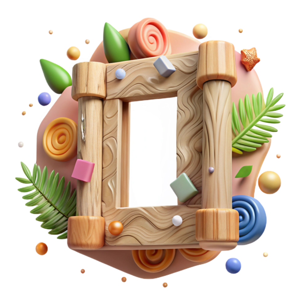impressive modern Carved Wooden Frame Transparent Background high resolution png
