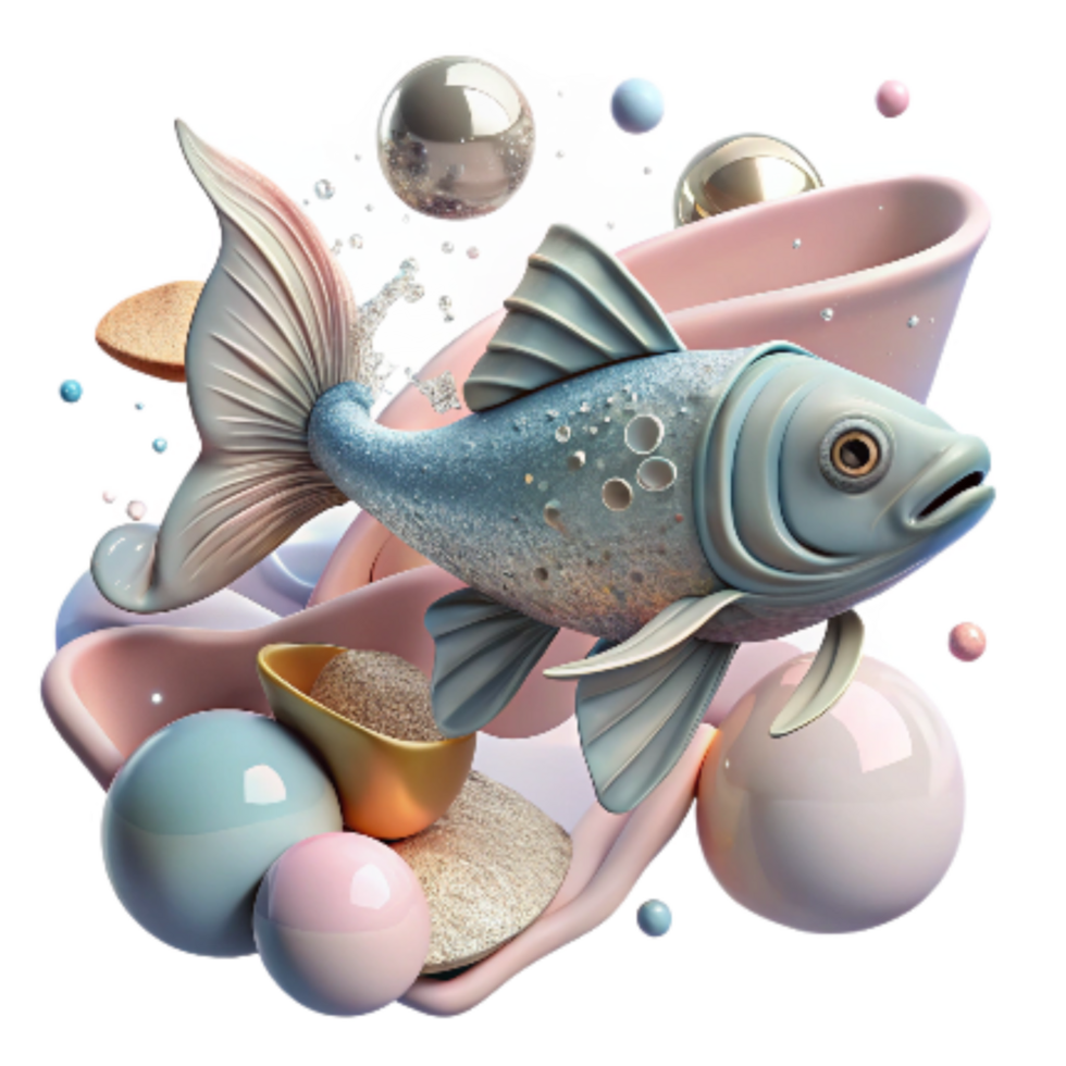 dramatic classic Fish Swimming in Clear Water Transparent Background high quality png