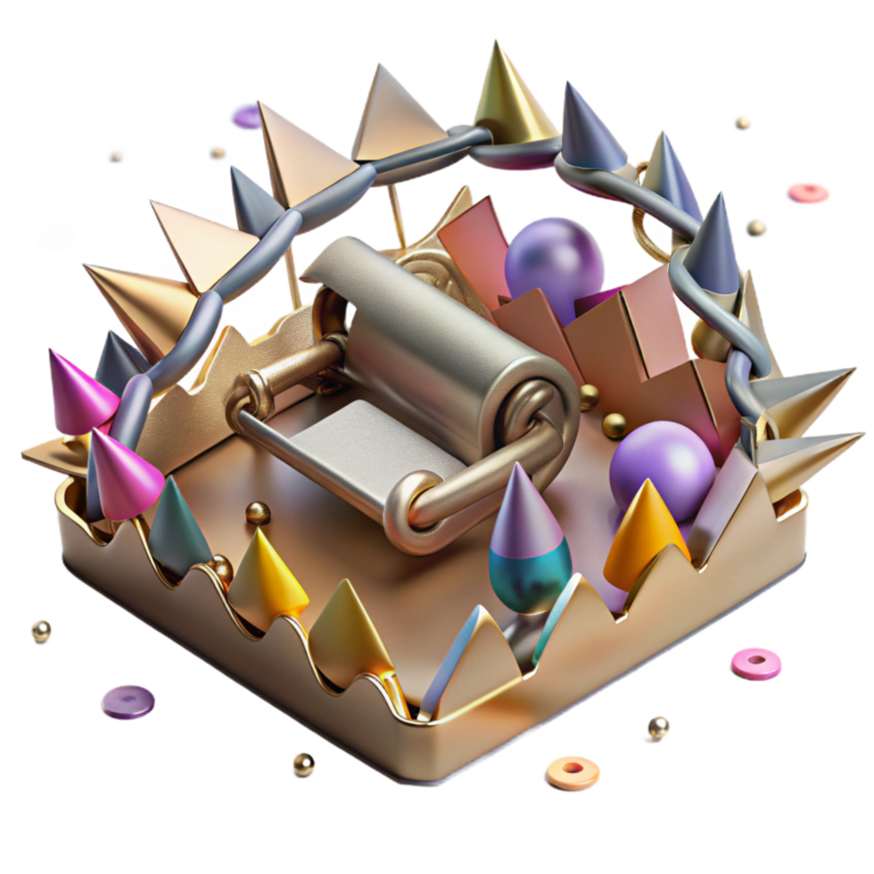 elegant contemporary Empty Animal Trap Cutout with Metal Jaws high quality png