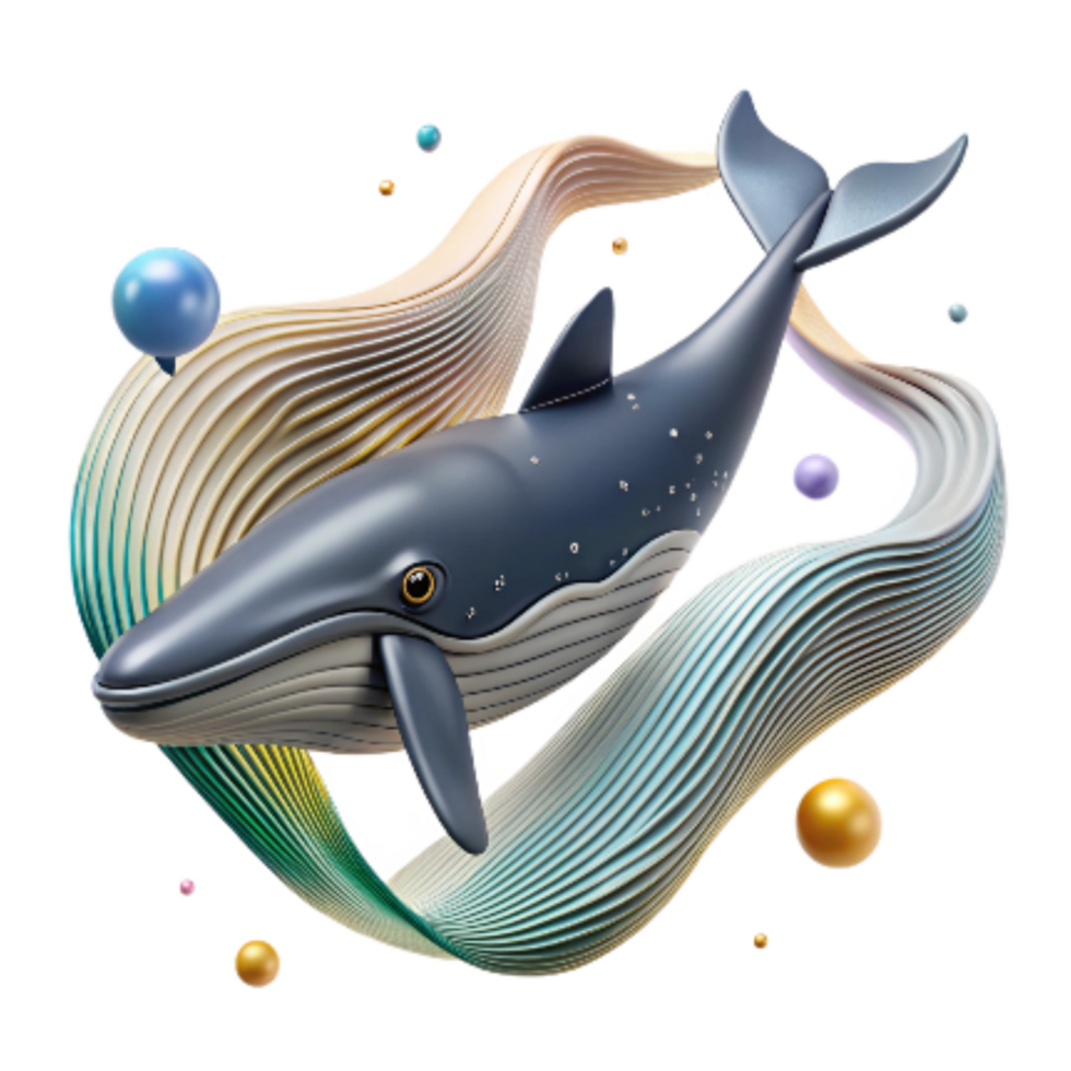 dramatic vintage Fin Whale Diving with Sonar Interference Lines Isolated png