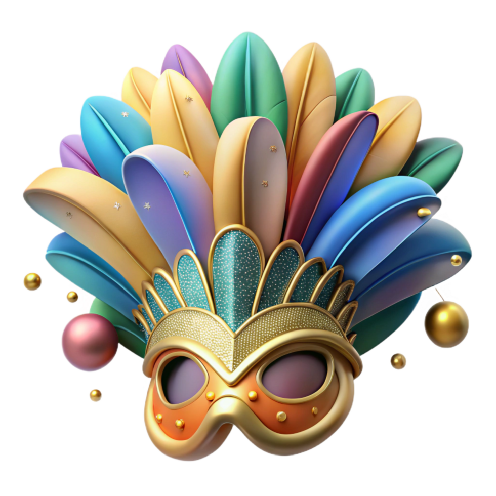 magnificent vintage Brazilian Carnival Headdress Feathered Plume Isolated genuine png