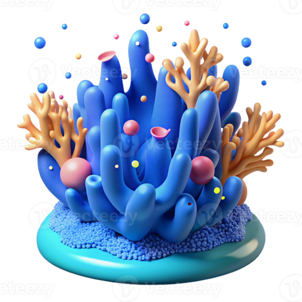 vibrant artistic Coral Reef Isolated Element with Starfish Detail authentic png