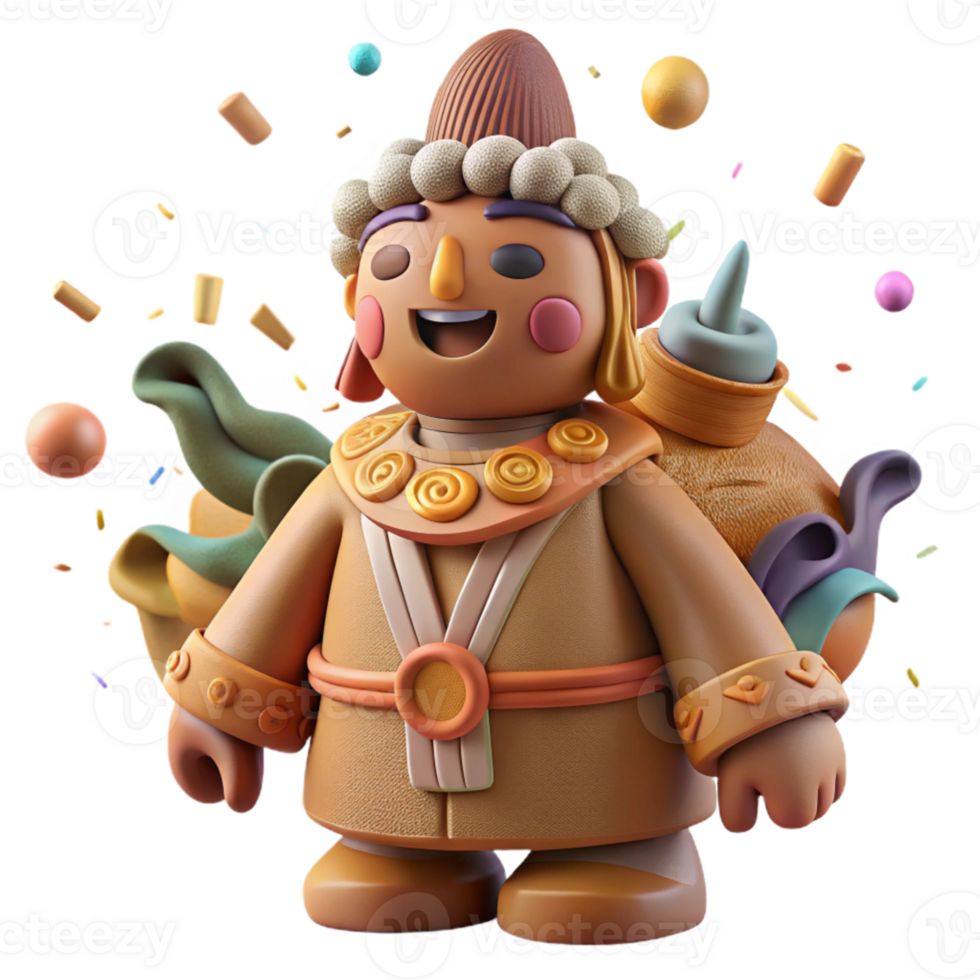 beautiful classic Cultural Artifact Clay Figurine Isolated Cutout authentic png