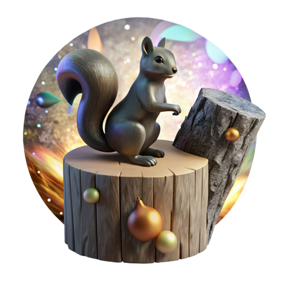 magnificent abstract Burnt Tree Trunk Squirrel Silhouette Transparent Background png