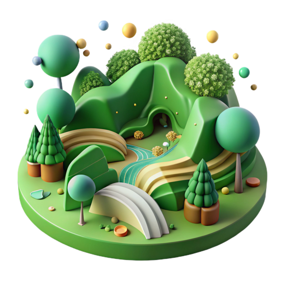 vibrant traditional Aerial View of Lush Green Forest Transparent Isolated png