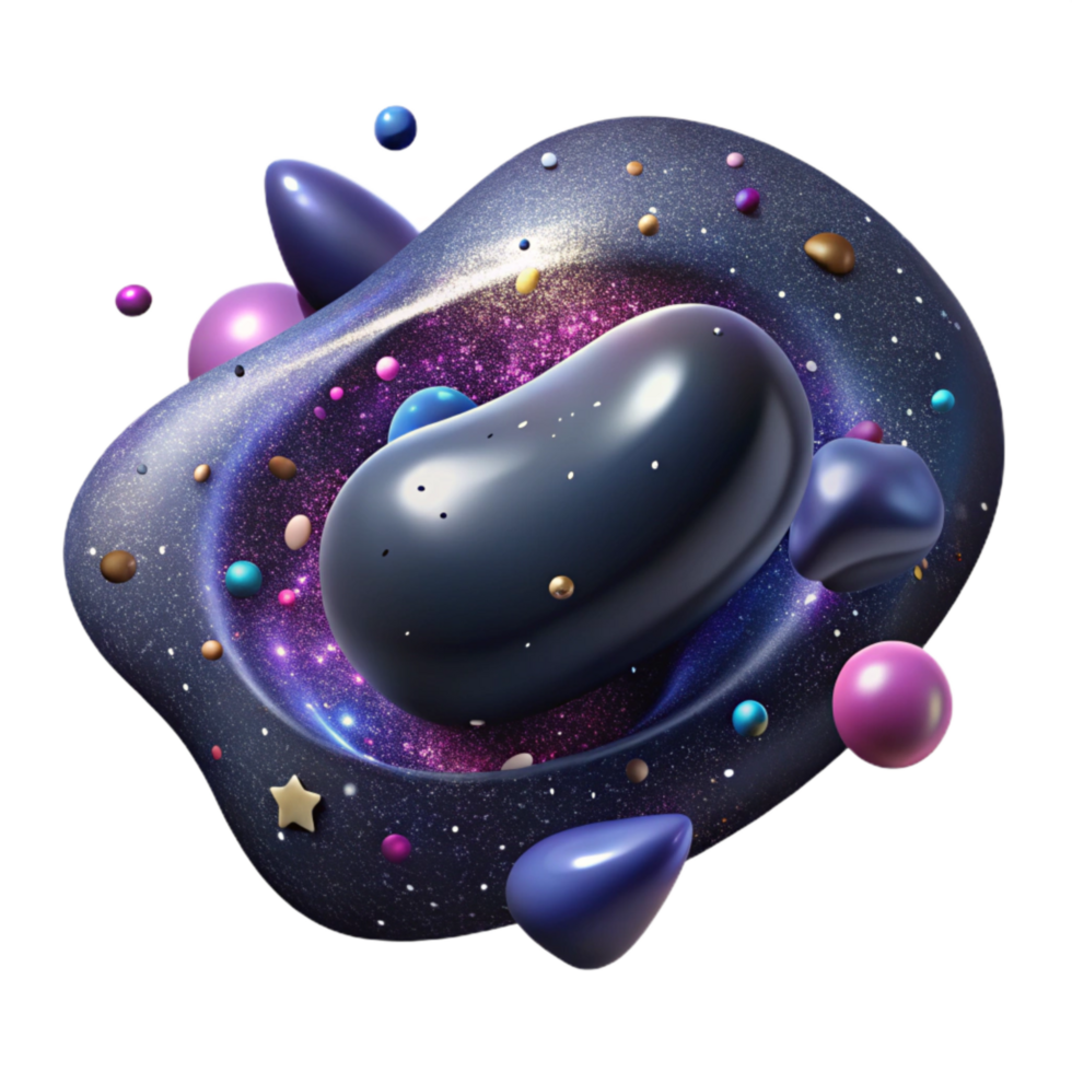 magnificent artistic Galaxy Silhouette Cutout with Dark Outline authentic png