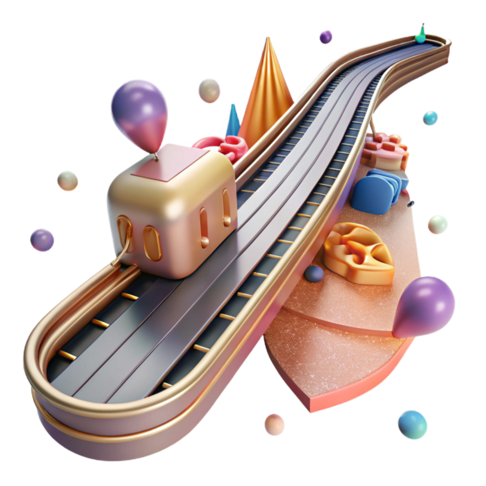 impressive traditional Cutout Maglev Train Track Section exclusive png