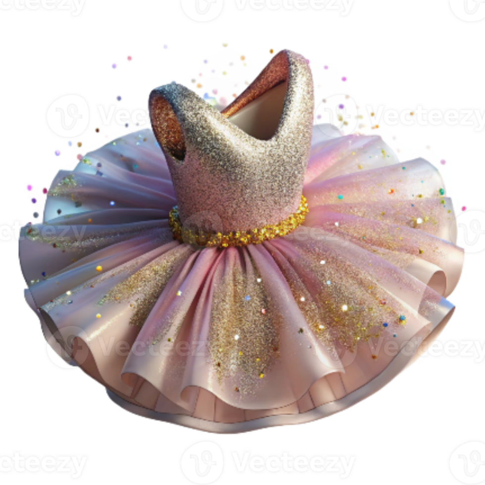 impressive creative Ballet Tutu with Glitter Detail Cutout Transparent Background original png