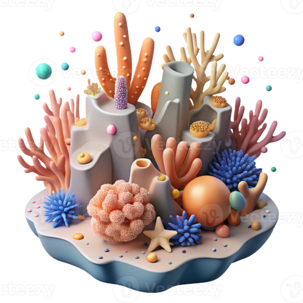 dramatic abstract Coral Reef Degradation From Ocean Acidification Cutout high resolution png