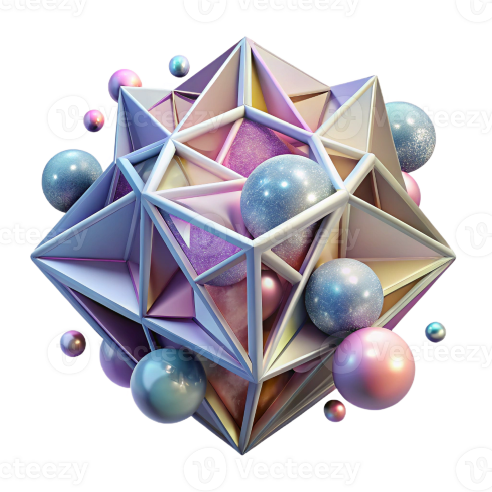 magnificent minimalist Crystal Structure Geometric Pattern Isolated high resolution png