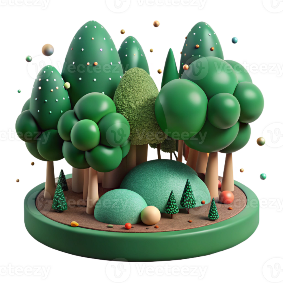 elegant rustic Dark Green Trees and Hedgerows on Farm Cutout detailed png