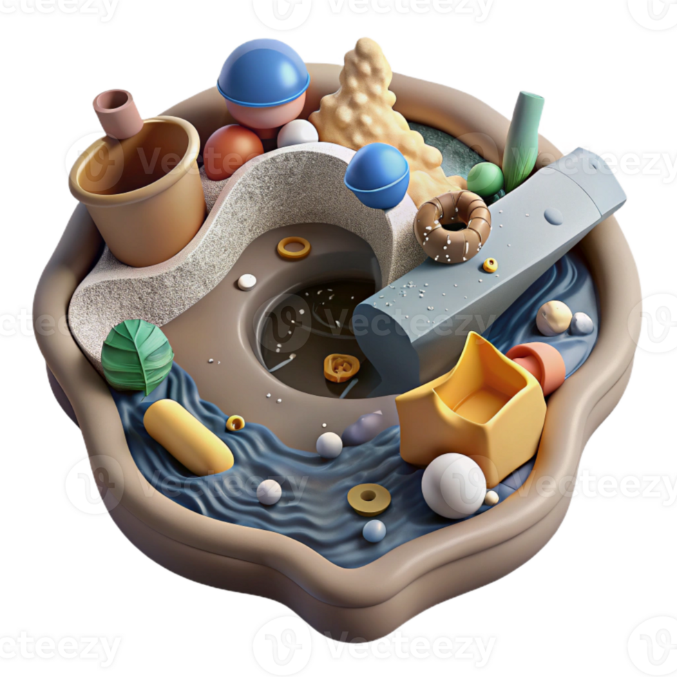 magnificent classic Contaminated Water with Sewage Runoff Top View Cutout premium png