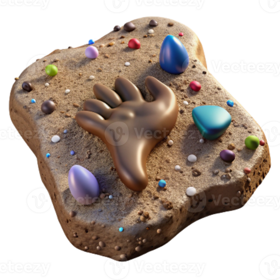 serene modern Bird Footprint in Mud Textured Surface Transparent Background premium png